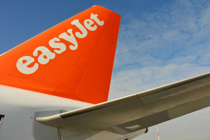 tail wing of aeroplane with easyjet written on it