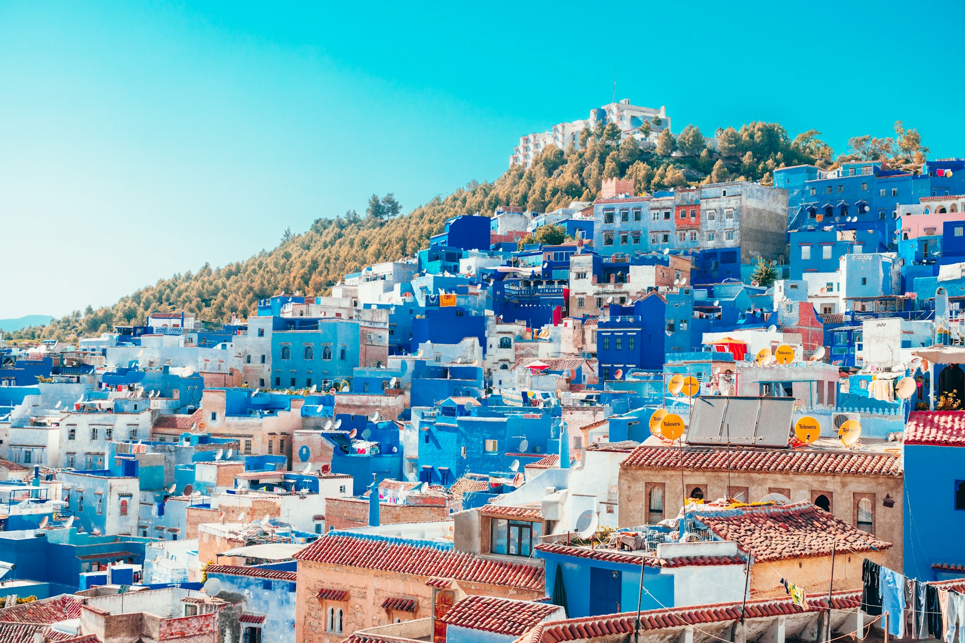 Blue buildings in Chefchaouen, Morocco