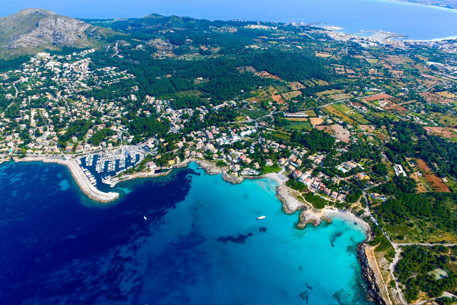 The coast of Alcudia from above