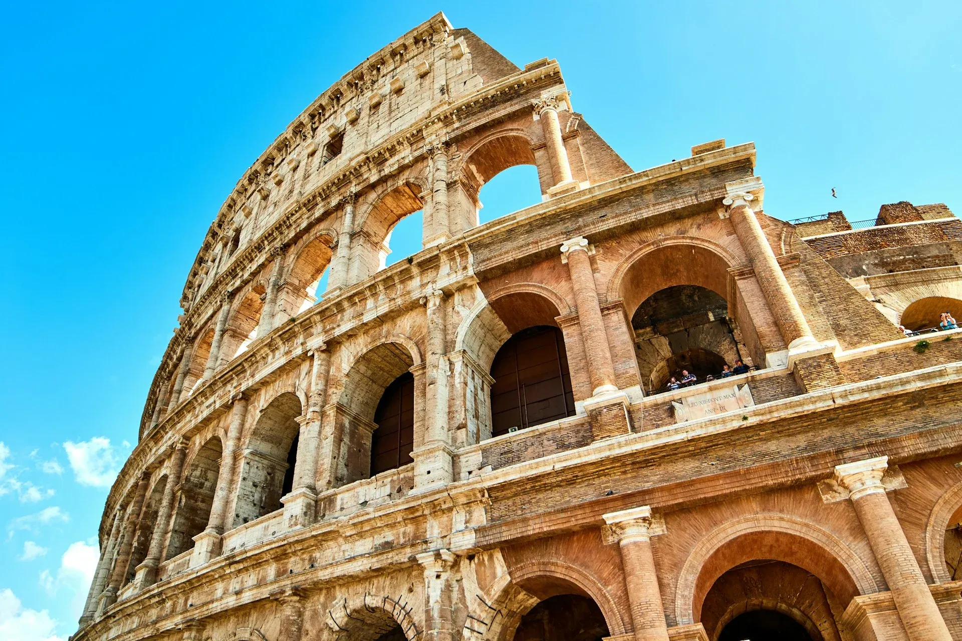 The exterior wall of the Colosseum, Rome