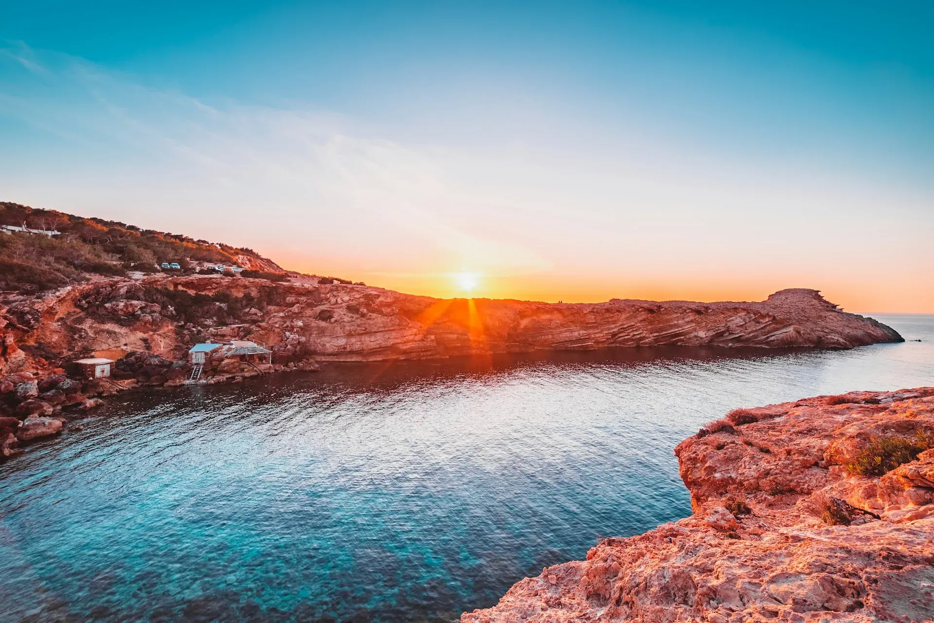 A rocky beach in Ibiza