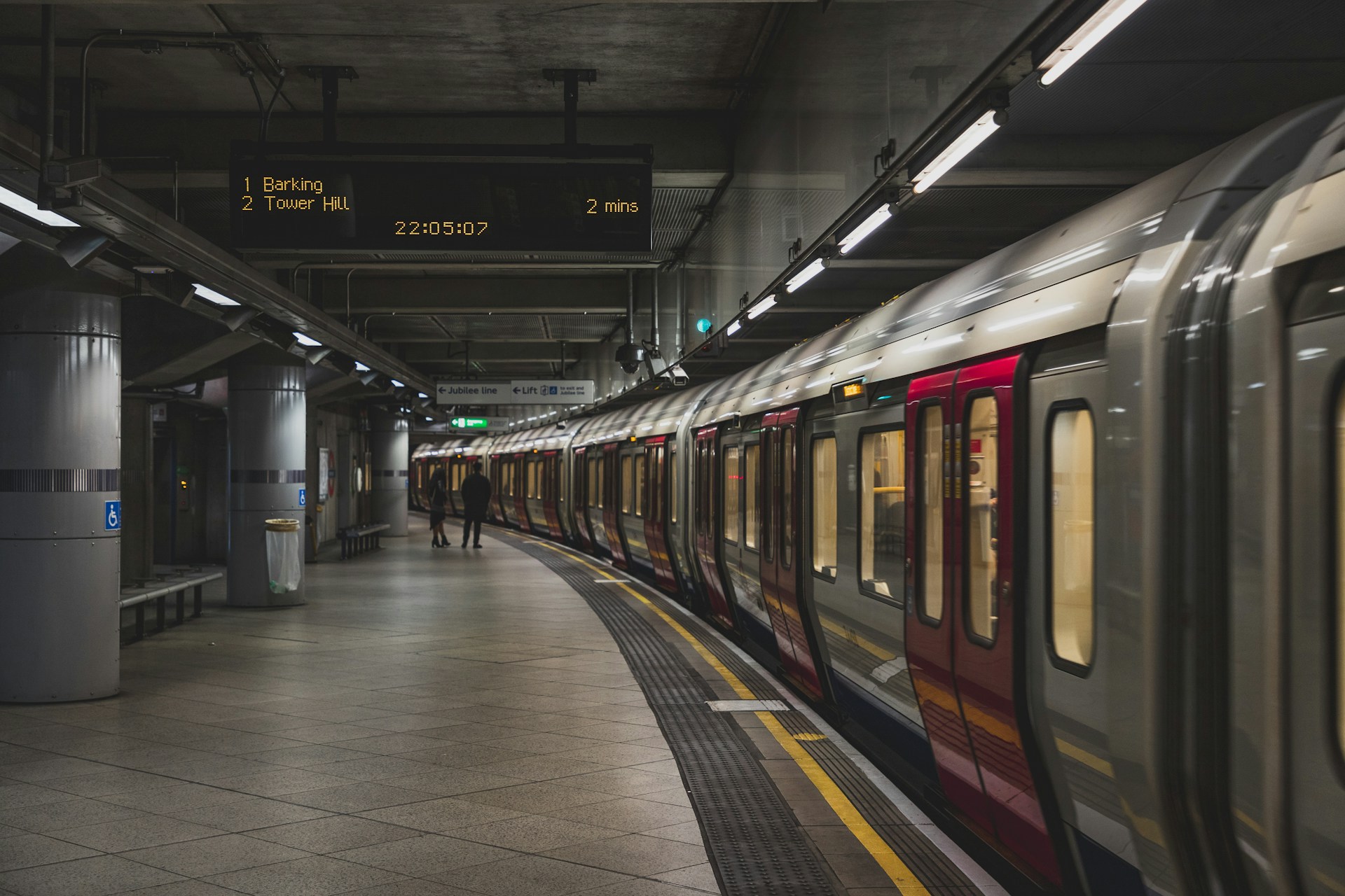 A train in a metro station