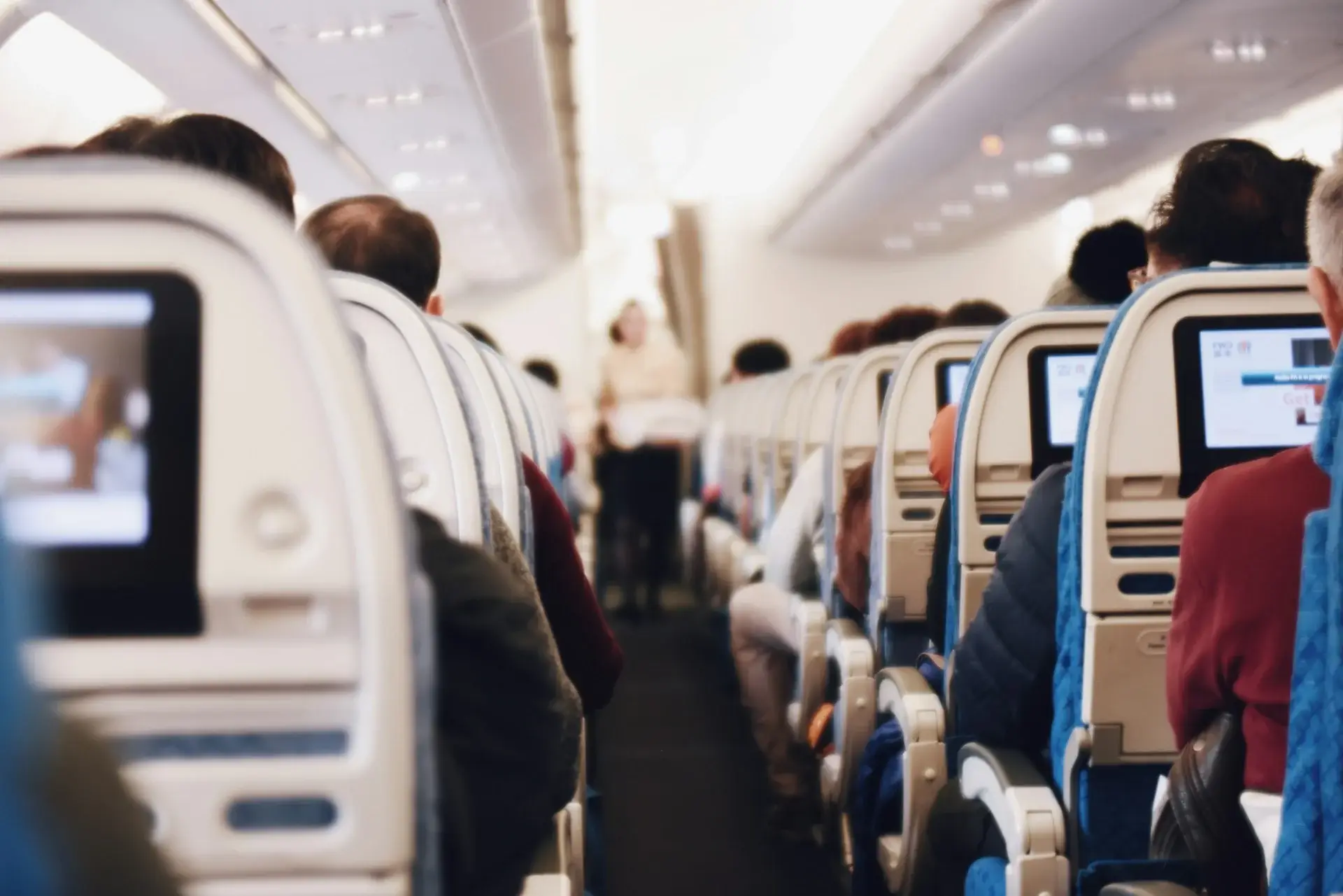 The aisle in a plane