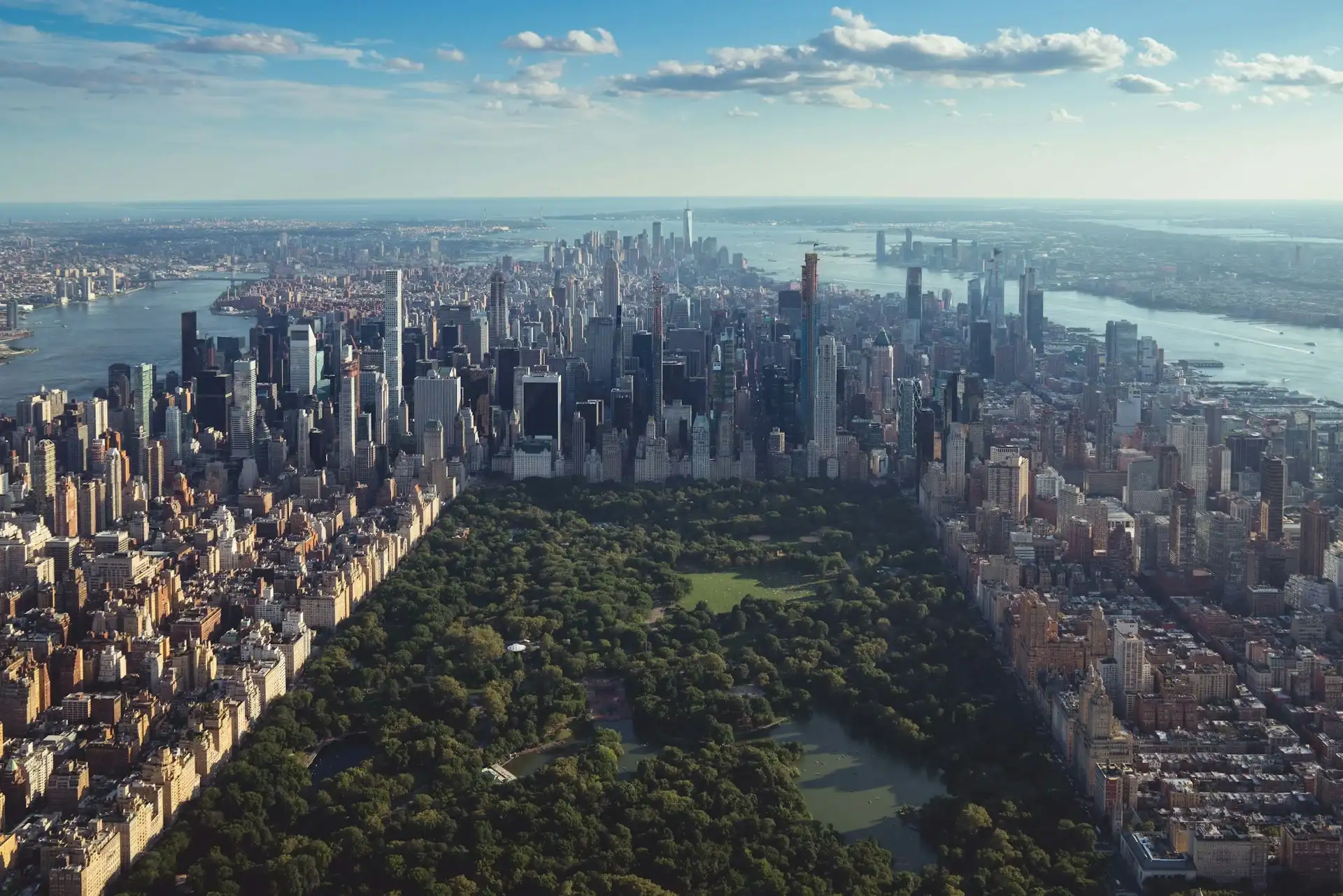 An overhead view of Central Park, New York